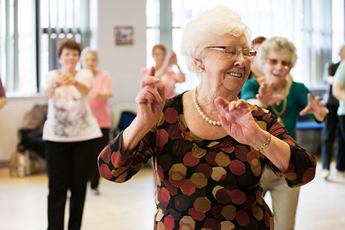 eldery ladies dancing